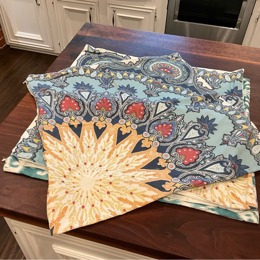 3 Pottery Barn Multicolor Decorative Pillow Covers